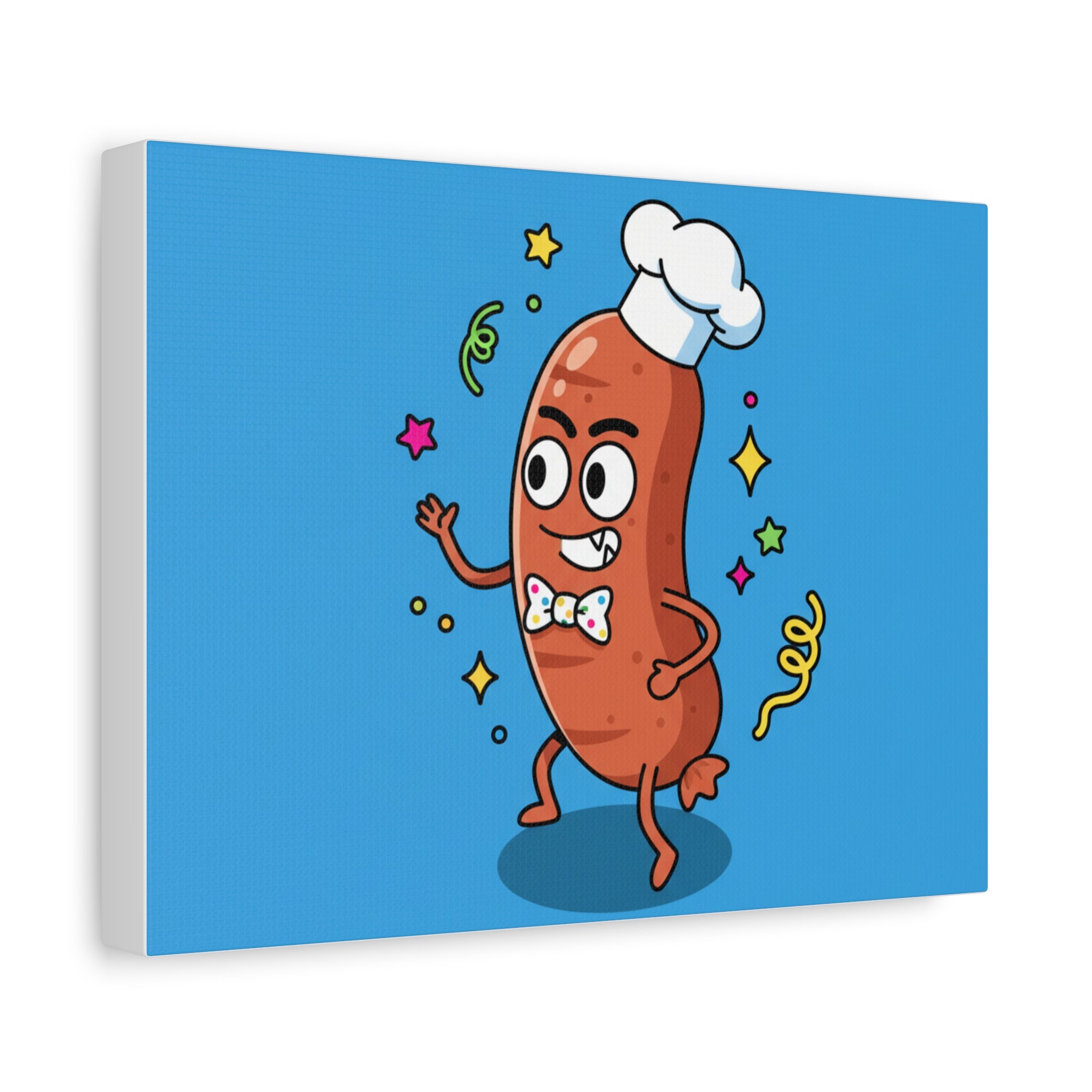 Silly Sausage Canvas Print Matte Stretched 1.25" | Whimsical Art