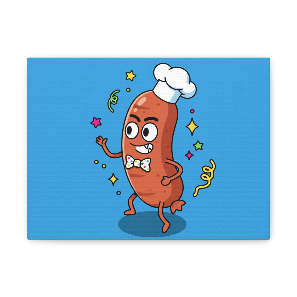 Silly Sausage Canvas Print Matte Stretched 1.25" | Whimsical Art