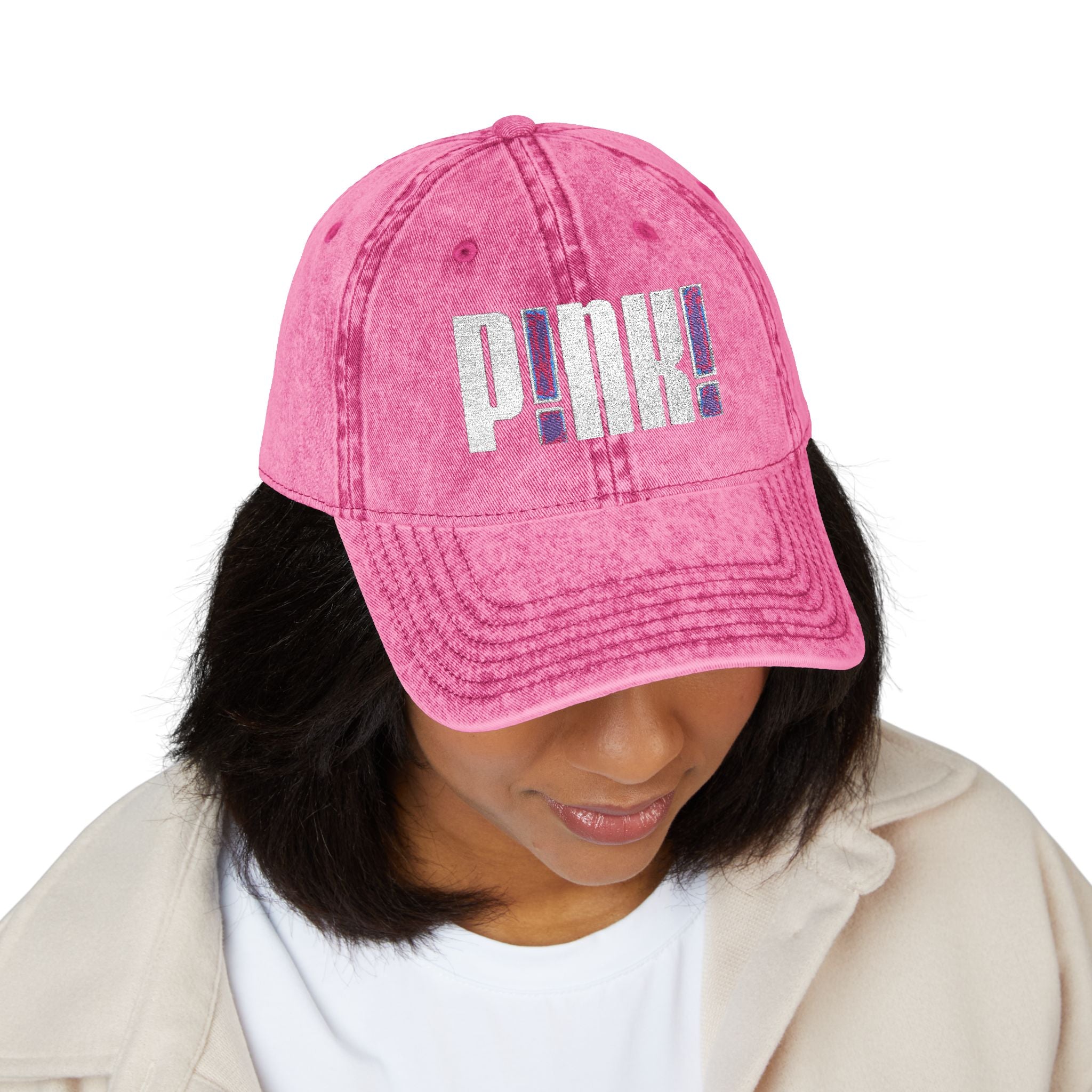 Distressed Embroidered P!NK! Cap | Vintage Washed Baseball Hat